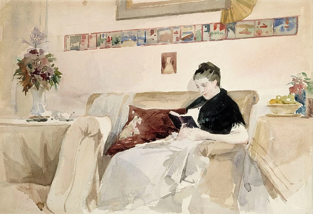 Albert Edelfelt - La moglie dell'artista legge sul divano, Galleria nazionale finlandese, Helsinki